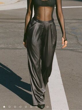 Joah Brown Relaxed Silk Trouser Small